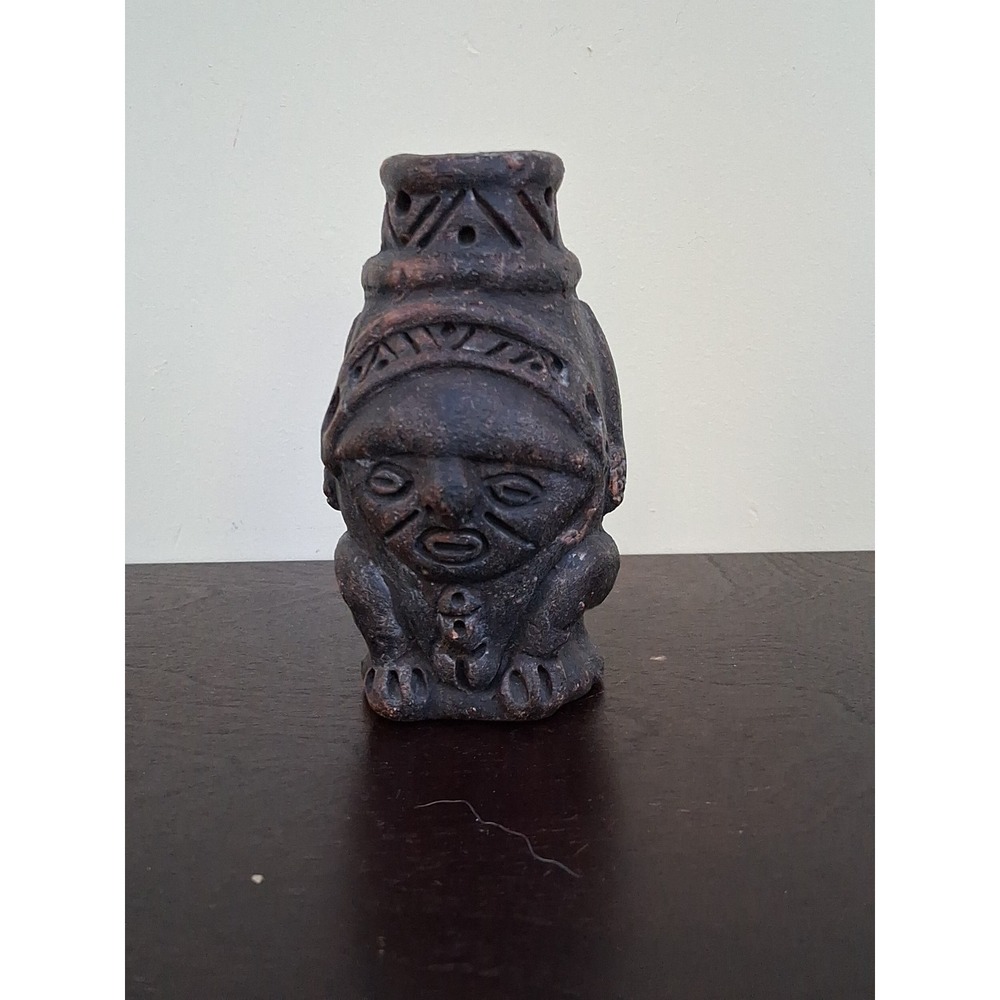 AMAZING AUTHENTIC PRE-COLUMBIAN HUMAN EFFIGY POTTTERY  JAR POT MEXICO. Read